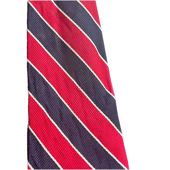 Rooster Neck Tie Mens Silk Blue Red White Repp 3.75” Wide 60”Long Rooster Logo - Picture 5 of 9